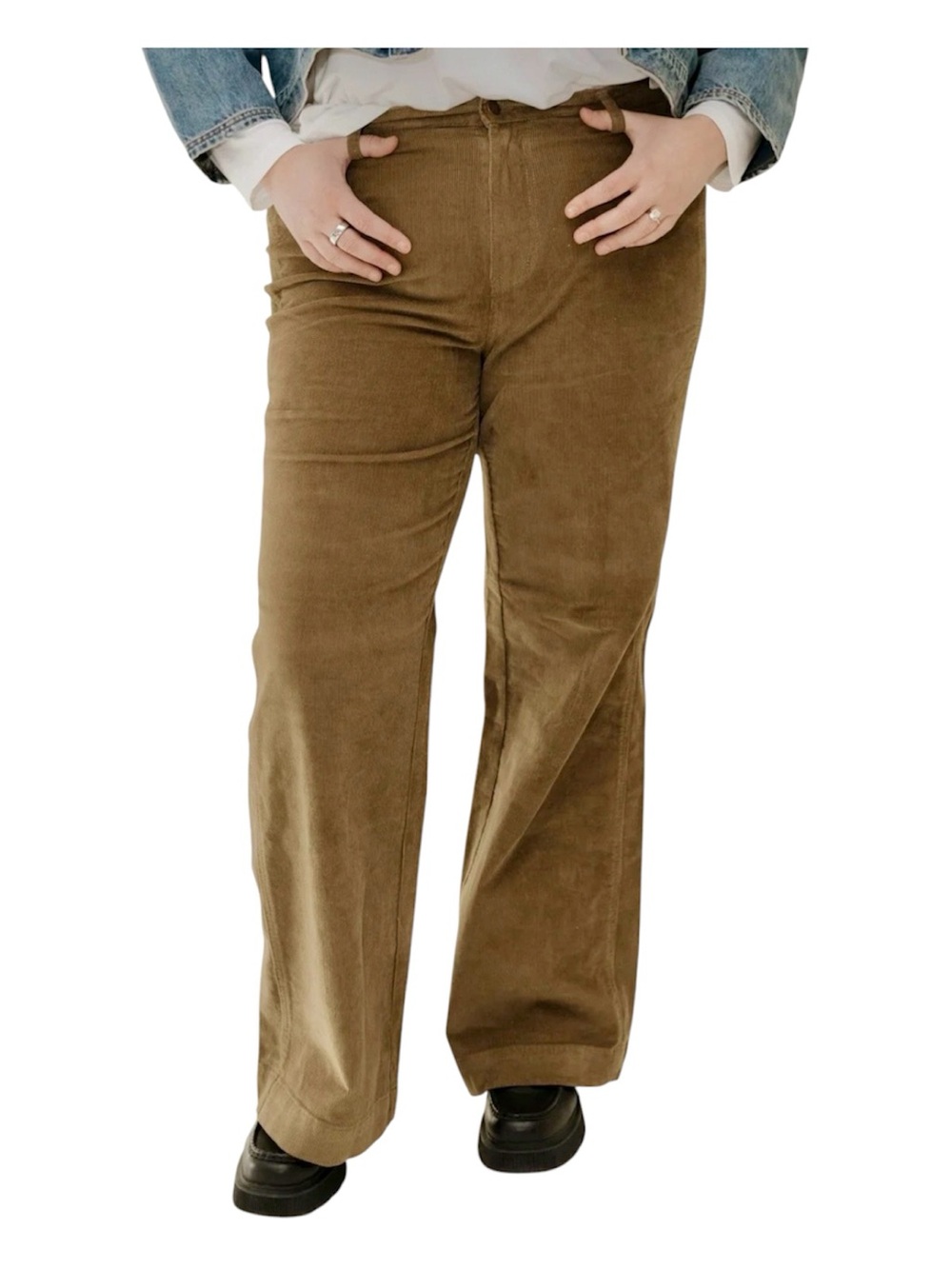 Judy Blue Plus Size Wide Leg Corduroy Golden Olive Pants Trousers Size 16W